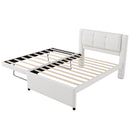 Upholstery Platform Bed With Trundle, Trundle Can Be Flat Or Erected by HouseOfZazla