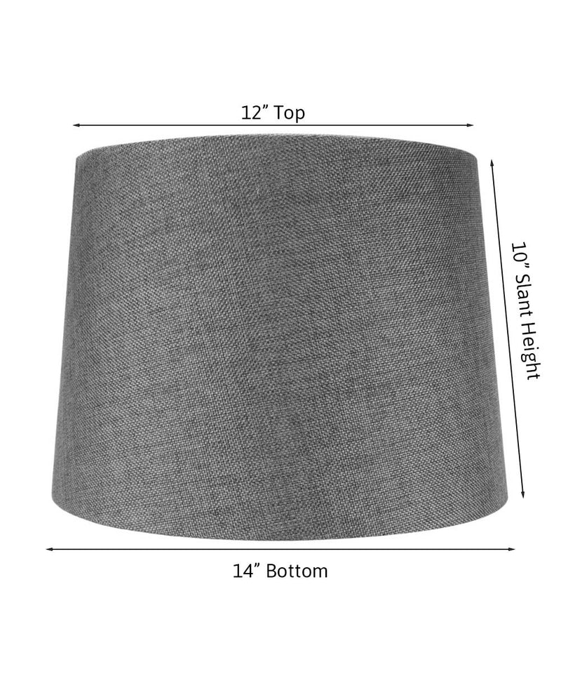 14"W x 10"H Hardback Drum Lamp Shade Granite Gray