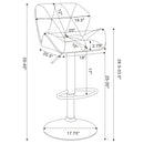 Adjustable Bar Stool With Height-Adjustable Base (Set of 2)