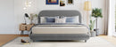 Upholstered Platform Bed With Thick Solid Frame And Stylish Curve-Shaped Design