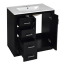 Ceramic Sink Combo, Freestanding Vanity Set With 3 Drawers & Soft Closing Doors by Unique Piece Furniture