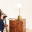 Ethereal - Modern Small Table Lamp, Desk Lamp Fixture With Globe Shade - Gold / White by HouseOfZazla