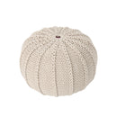 Bordeaux - Knitted Round Pouf Ottoman And Floor Cushion by Unique Piece Furniture