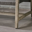 Hampton Outdoor Wood and Wicker Loveseat - Gray by HouseOfZazla