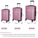 3 Piece Luggage with TSA Lock ABS, Durable Luggage Set, Lightweight Suitcase with Hooks, Spinner Wheels Cross Stripe Luggage Sets 20in/24in/28in