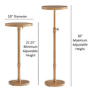Morven - Adjustable Height Accent Table With Round Top - Antique Brass by HouseOfZazla