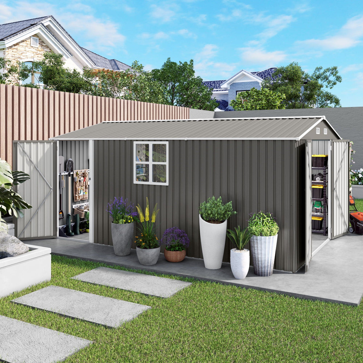 Outdoor Storage Shed With Lockable Doors, photo 16 of 39