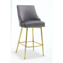 velvet high bar chair with gold zipper high back, suitable for bar area, dining area, leisure area and other occasions