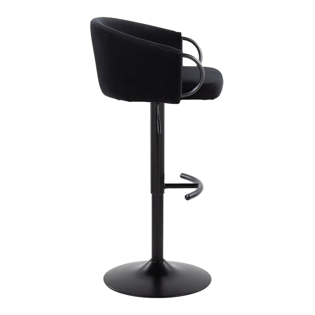 Claire - Contemporary Adjustable Barstool With Swivel With Rounded T Footrest (Set of 2), photo 7 of 12