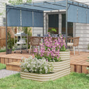 3-Tier Galvanized Steel Raised Garden Bed Kit, 62.25" x 43" x 32.25", 3 Combining Planter Boxes with Rubber Strip Edging, Open Bottom for Backyard, Garden, Patio, Cream White