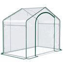 6' x 3' x 5' Portable Walk-in Greenhouse, PVC Cover, Steel Frame Garden Hot House, Zipper Door, Top Vent for Flowers, Vegetables, Saplings, Clear