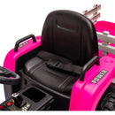 Ride on Tractor with Trailer,24V Battery Powered Electric Tractor Toy, 200wx2motor 1.86-4.97MPH/Remote Control,electric car for kids,Three speed adjustable,USB,MP3, Bluetooth,LED light, safety belt