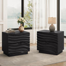 Nightstands, Bedside Table With 2 Drawers (Set of 2) - Black by HouseOfZazla