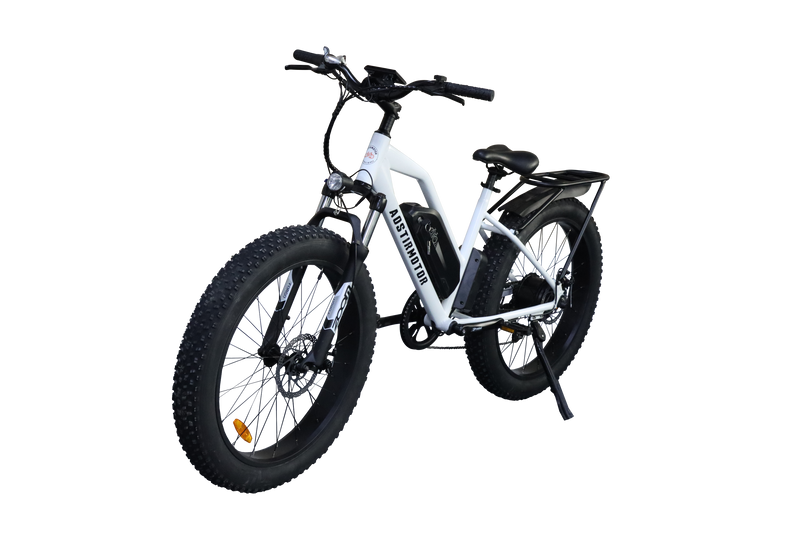 26" 750W Camouflage Electric Bike Fat Tire P7 48V 13AH Removable Lithium Battery for Adults with Detachable Rear Rack Fender (White)S07-G