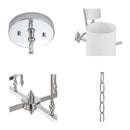 6-Light Chandelier with Fabric Drum Shades
