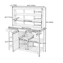 Topmax 66'' Large Outdoor Farmhouse Wooden Potting Bench Table