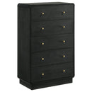 Burton - 5 Drawer Chest Of Drawers - Black