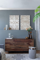 Leaf Shadow Box Wall Decor (Set of 2) - White / Gray by HouseOfZazla