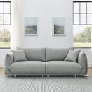 90.5" Modern Couch for Living Room Sofa, Solid Wood Frame and Stable Metal Legs, 2 Pillows, Sofa Furniture for Apartment