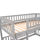 Low Bunk Bed With Slide, Fence And Ladder by HouseOfZazla