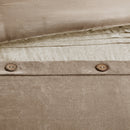 7 Piece Faux Suede Comforter Set Tan California King