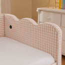 Gingham Daybed With USB Charging Port, Wave Shaped Design by HouseOfZazla