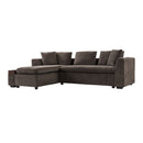 Modern L Shaped Sectional Sofa With Upholstery And Wooden Storage by Unique Piece Furniture