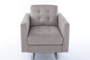 Victoria - Fabric Armchair With Metal Legs, Side Pockets, And Pillow by HouseOfZazla