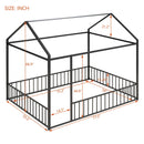 Metal Bed House Bed Frame With Fence by Unique Piece Furniture