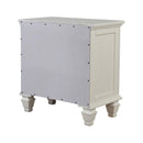 Cottage 3 Drawer Nightstand With Pull Out Tray - Cream White by HouseOfZazla