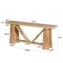 Slim 2 Tier Entryway Accent Extra Long Console Table For Living Room - Natural / Light Brown by HouseOfZazla