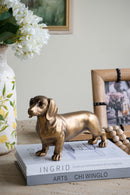 11.4x3.3x6.6' Lifelike Dachshund Figurine with Copper Finish by HouseOfZazla