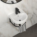 Wall Mounted Bathroom Sink With Towel Bar And Faucet - White / Black by HouseOfZazla