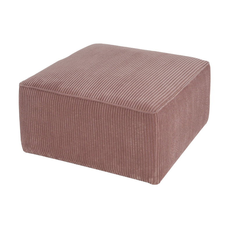 Upholstered Square Ottoman,Pink