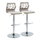 Folia - Contemporary Adjustable Barstool With Swivel With Rounded T Footrest (Set of 2) by HouseOfZazla