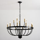 15-Light Industrial Iron Candle Chandelier Modern Farmhouse Pendant Light
