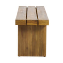 Nahanni - Rustic Acacia Wood Bench With Slat Design - Natural