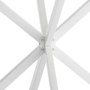 42.13" Modern Cross Leg Round Dining Table, White Marble Top Occasional Table, Two Piece Removable Top, Matte Finish Iron Legs