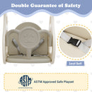 6 in 1 Toddler Slide and Swing Set, Kids Playground Climber Slide Playset with Fairy House, Freestanding Slide for Babies