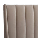 Aspen Vertical Tufted Headboard Platform Bed Set, King, Mink Beige Performance Velvet