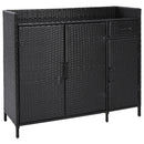 K&K 47.5"W Wicker Outdoor Storage Cabinet with Tempered Glass Top by HouseOfZazla