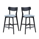 Wooden Bar Chairs Set of 2, Modern Soft Upholstered Kitchen Island Chairs