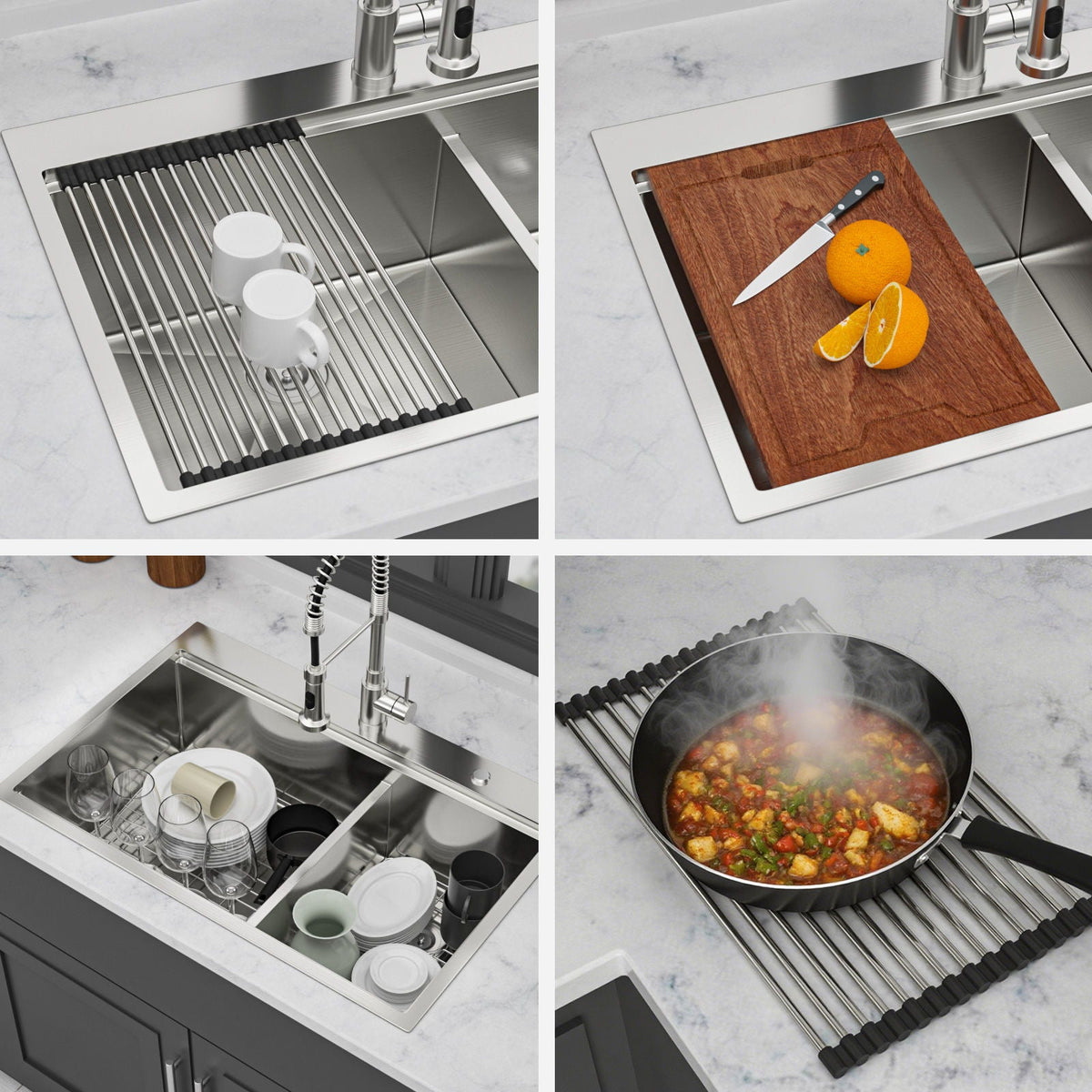 Topmount Drop In Kitchen Sink With Double Bowl Design, photo 9 of 20