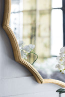 Round Sunburst Wall Mirror With, Wall Decor Mirror For Entryway Bedroom Living Room - Gold by HouseOfZazla