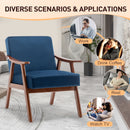 Mid Century Modern Accent Chair With Solid Wood Frame And Extra Thick Backrest
