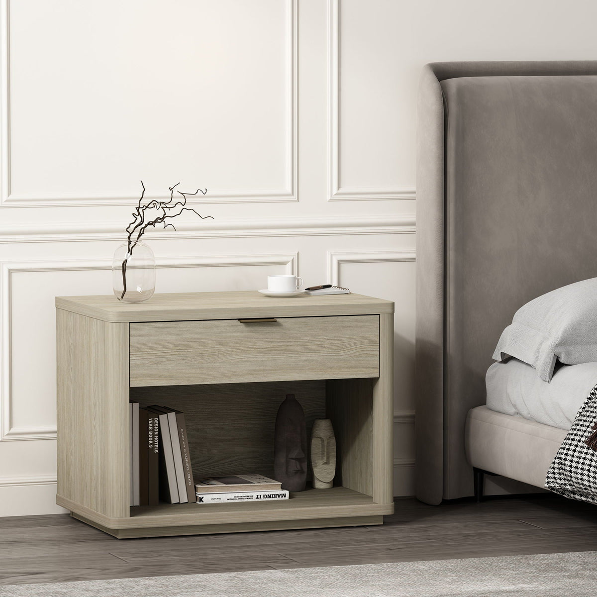 Evelyn - Nightstand With 1 Drawer And Open Shelf, photo 14 of 24