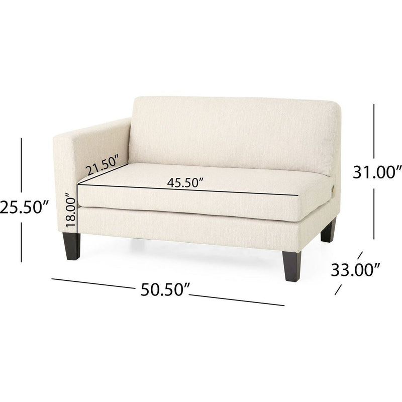 Comfy 3-Seat Sofa with Wooden Legs, Modern Style for Living Room and Study