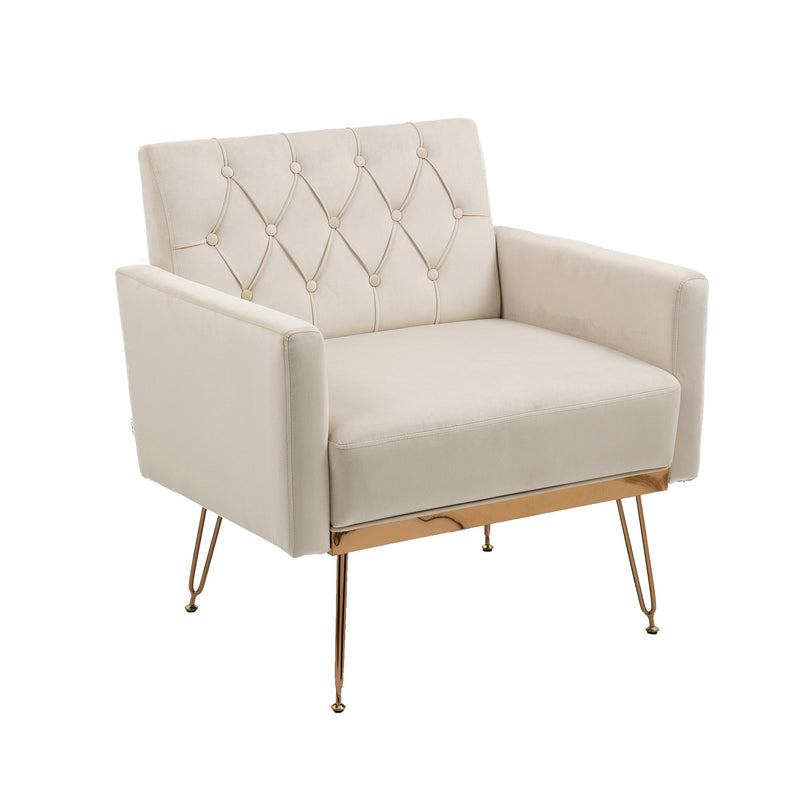 Accent Chair, leisure single sofa with Rose Golden feet