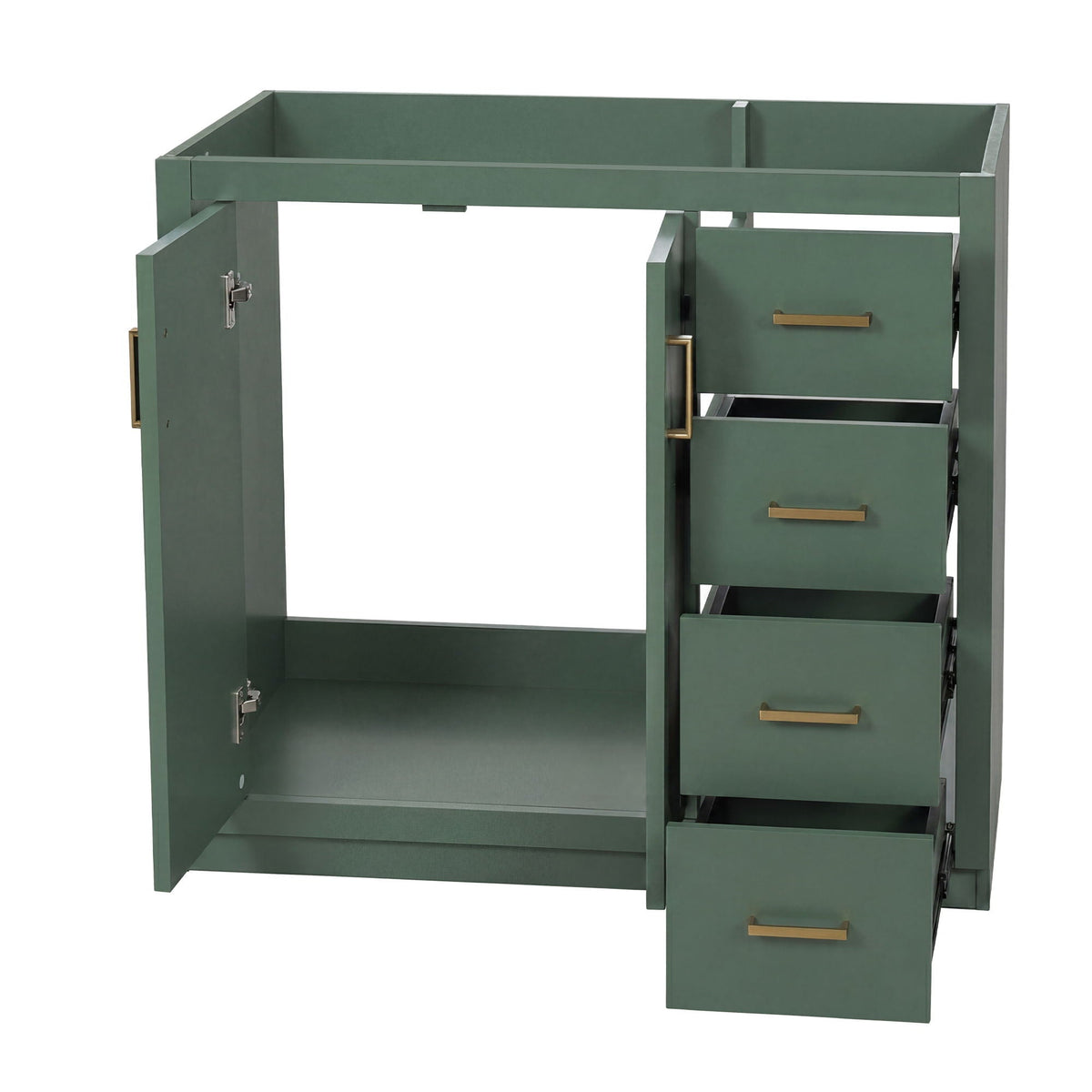 Retro Style Bathroom Vanity, 3 Drawers & Soft Closing Doors, photo 24 of 40