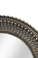 D26.5' Round Black and Gold Wooden Accent Mirror with Woven Texture by HouseOfZazla